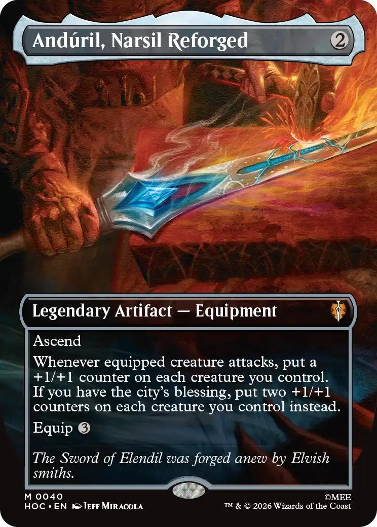 Andúril, Narsil Reforged [40] [Borderless] [Classic Artist] [The Hobbit: Commander] [Non-Foil]