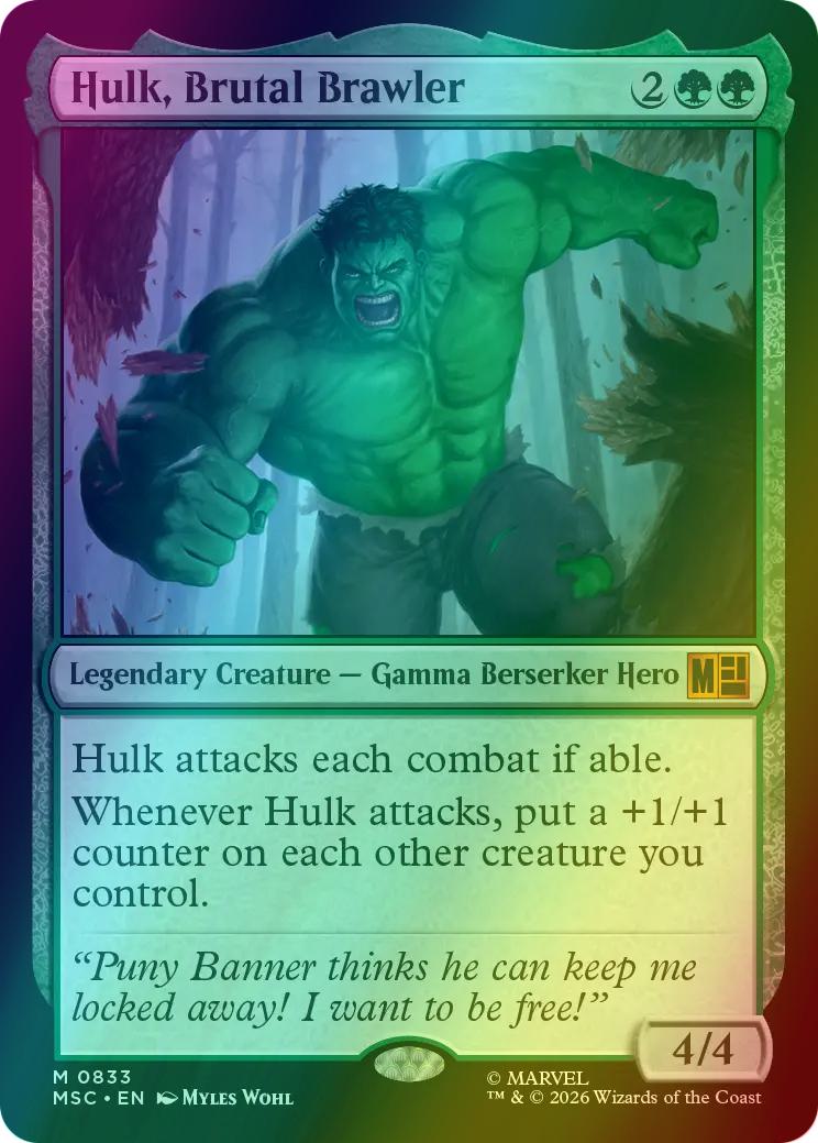 Hulk, Brutal Brawler [833] [Welcome Deck] [Marvel Super Heroes: Commander] [Foil]