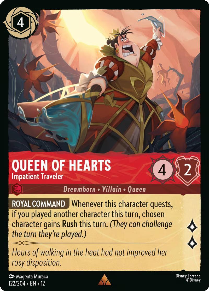 Queen of Hearts - Impatient Traveler - 122/204 [Wilds Unknown] [Non-Foil]