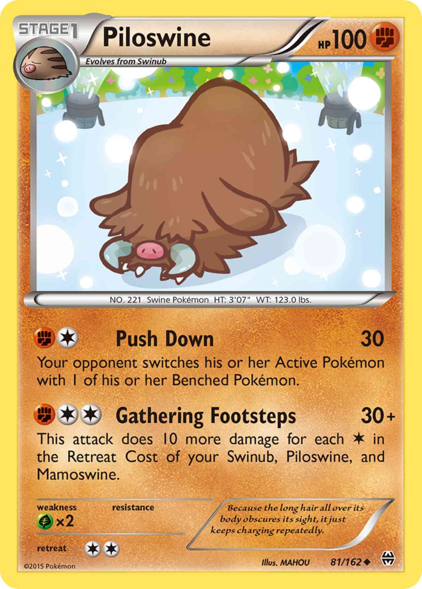 Piloswine - 81/162 - Uncommon [xy8-81] [Reverse Holo]