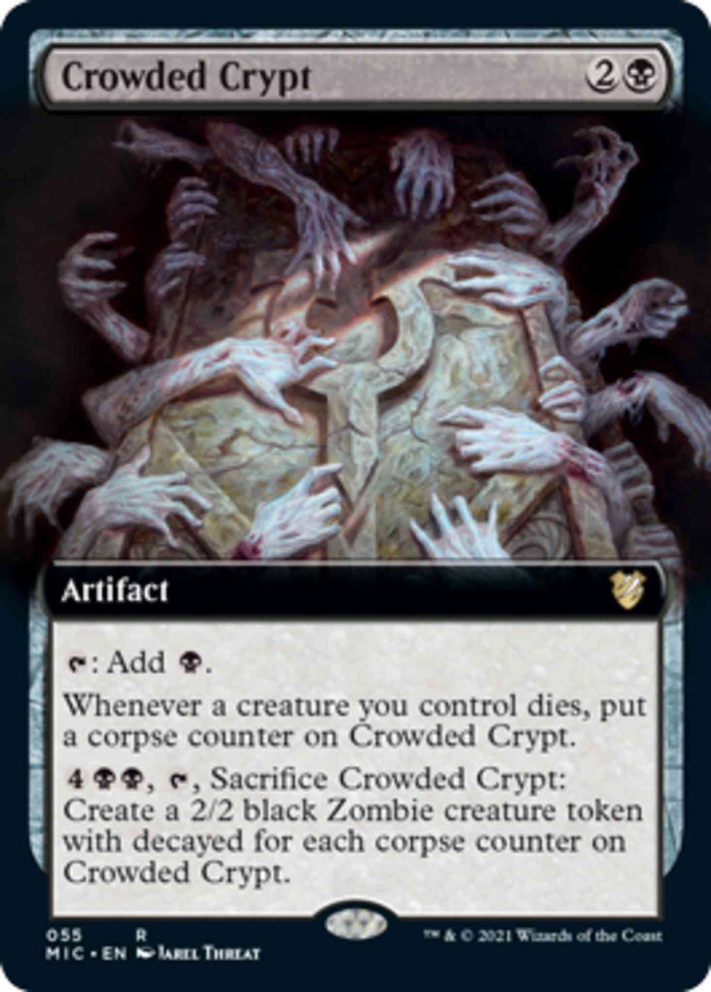 Crowded Crypt [55] [Extended Art] [Innistrad: Midnight Hunt: Commander] [Non-Foil]