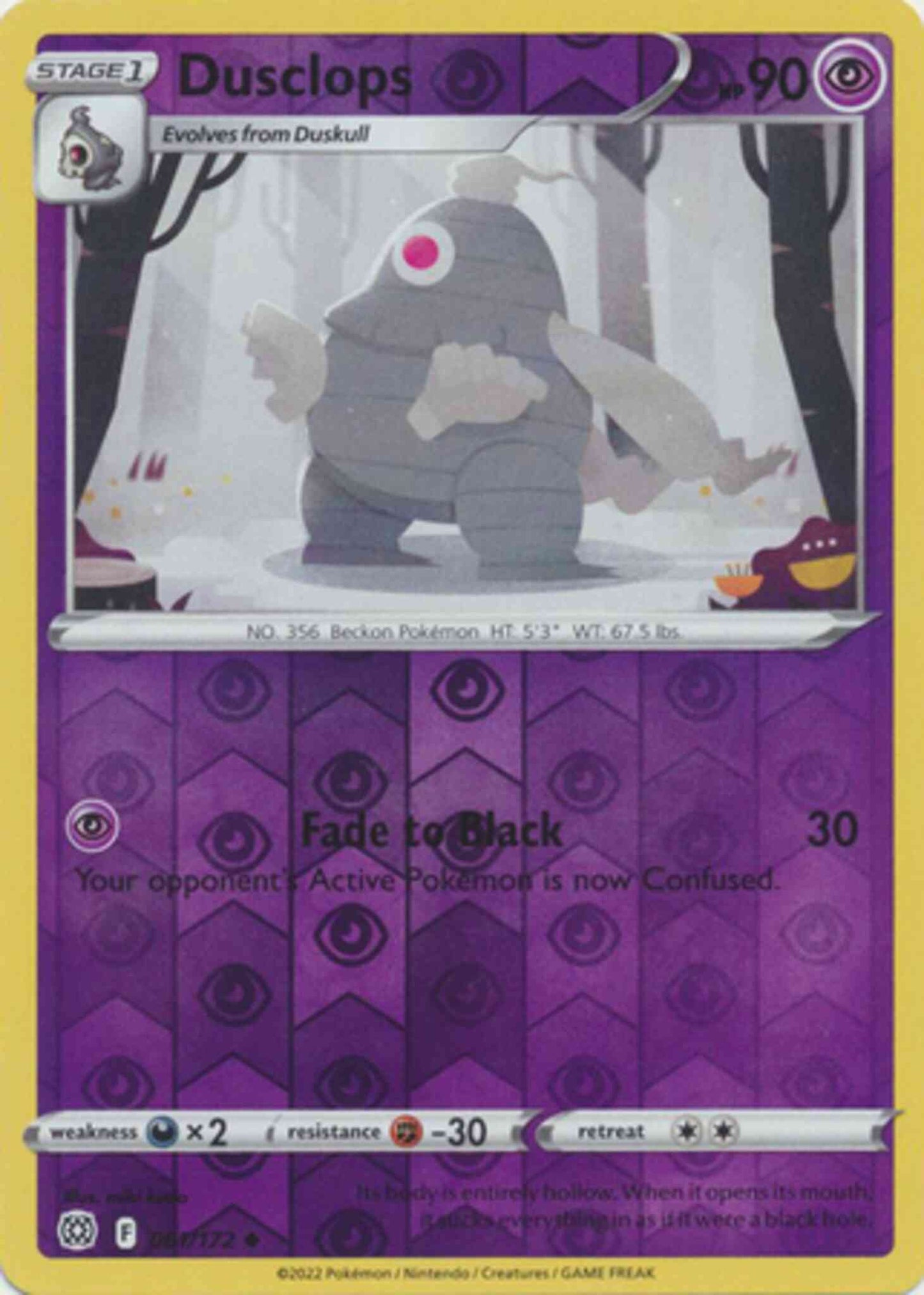 Dusclops - 061/172 - Uncommon [swsh9-061] [Reverse Holo]