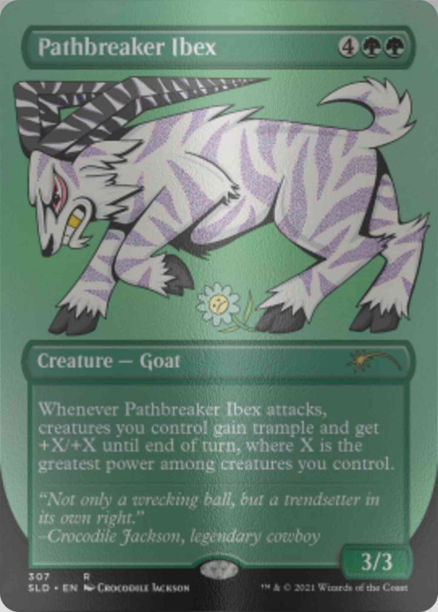 Pathbreaker Ibex [0307] [Borderless] [Crocodile Jackson] [Secret Lair Drop] [Etched Foil]