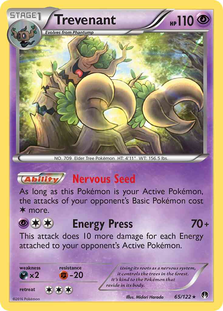 Trevenant - 65/122 - Rare [xy9-65] [Reverse Holo]