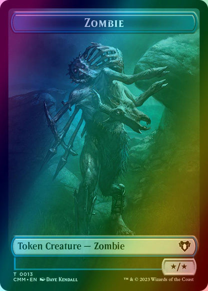 Clue Token (40) // Zombie Token (13) [Commander Masters: Tokens] [Foil]