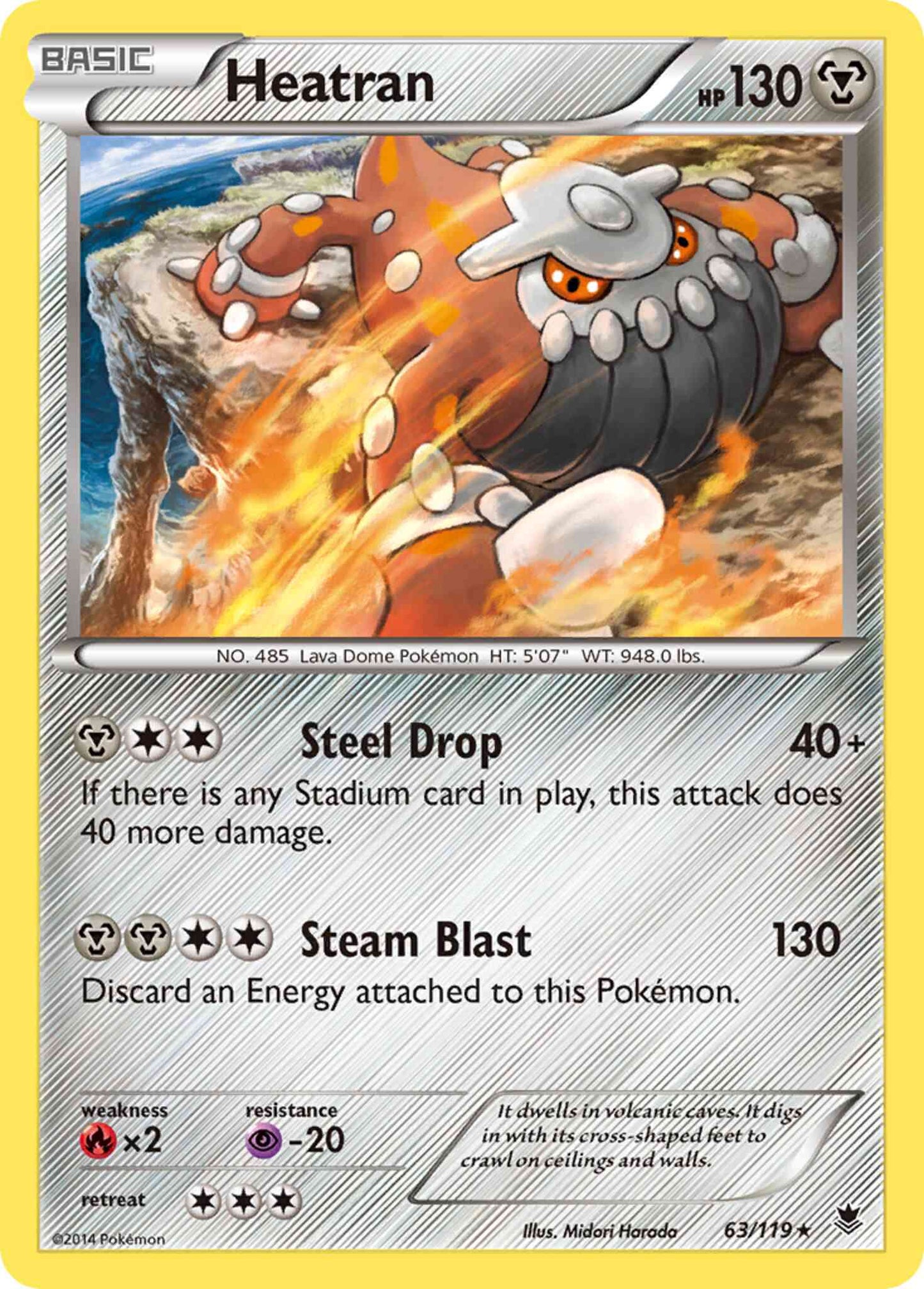 Heatran - 63/119 - Rare Holo [xy4-63] [Holo]