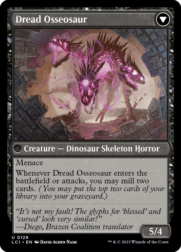 Visage of Dread // Dread Osseosaur [129] [The Lost Caverns of Ixalan] [Non-Foil]