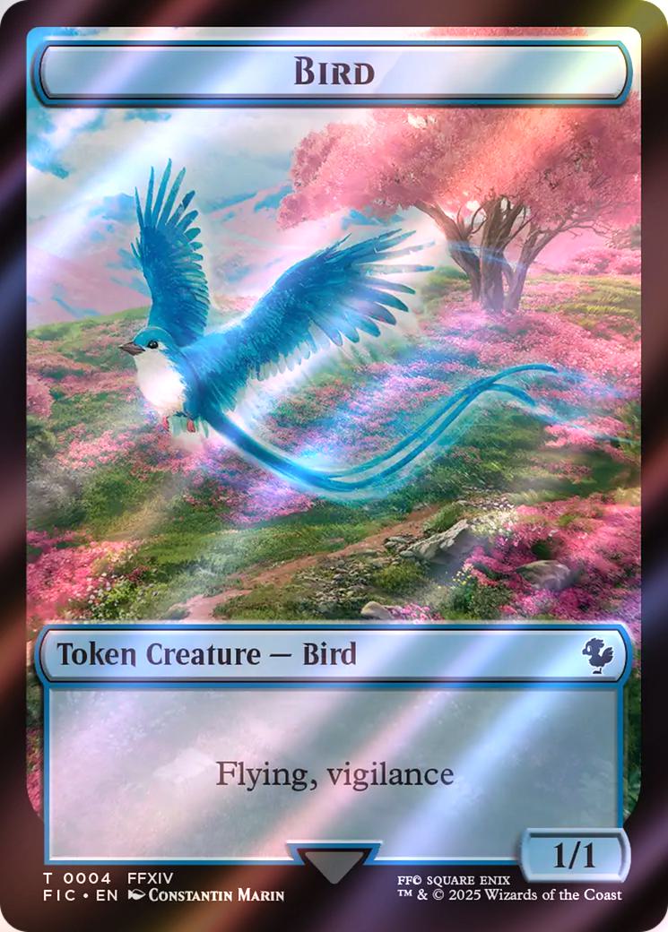 Bird Token (04) // Hero Token (29) [FINAL FANTASY: Commander: Tokens] [Surge Foil]