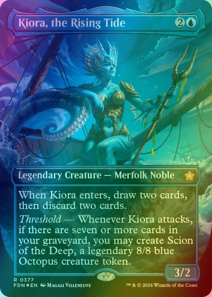 Kiora, the Rising Tide [377] [Borderless] [Foundations] [Mana Foil]