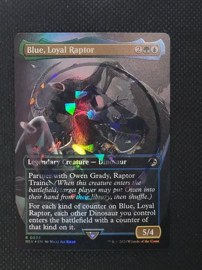 Blue, Loyal Raptor — Borderless|Emblem|Foil — ID 17890