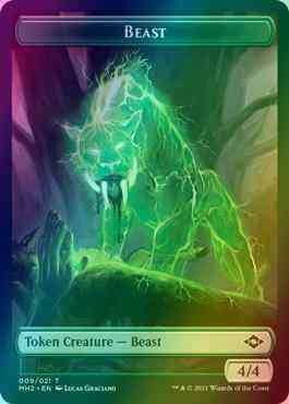 Beast Token (09) // Clue Token (15) [Modern Horizons 2 Tokens] [Foil]