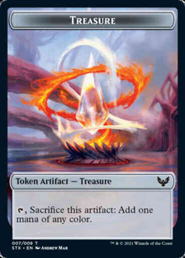 Myr Token (28) // Treasure Token (07) [Commander 2021 Tokens] [Non-Foil]