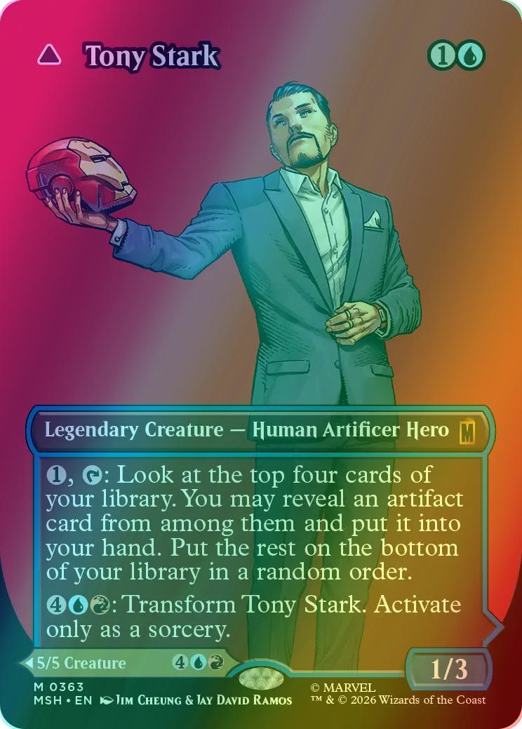 Tony Stark // The Invincible Iron Man [363] [Borderless] [Logo] [Marvel Super Heroes] [Foil]