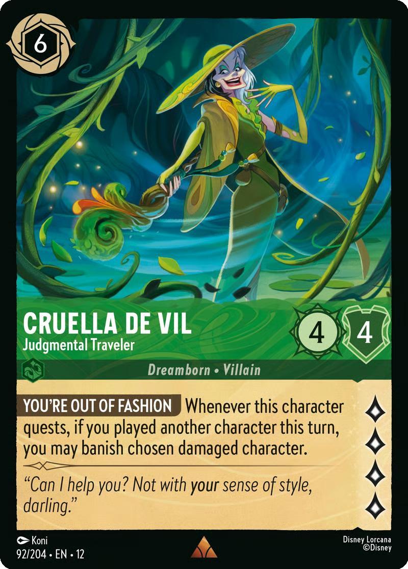 Cruella De Vil - Judgmental Traveler - 92/204 [Wilds Unknown] [Non-Foil]