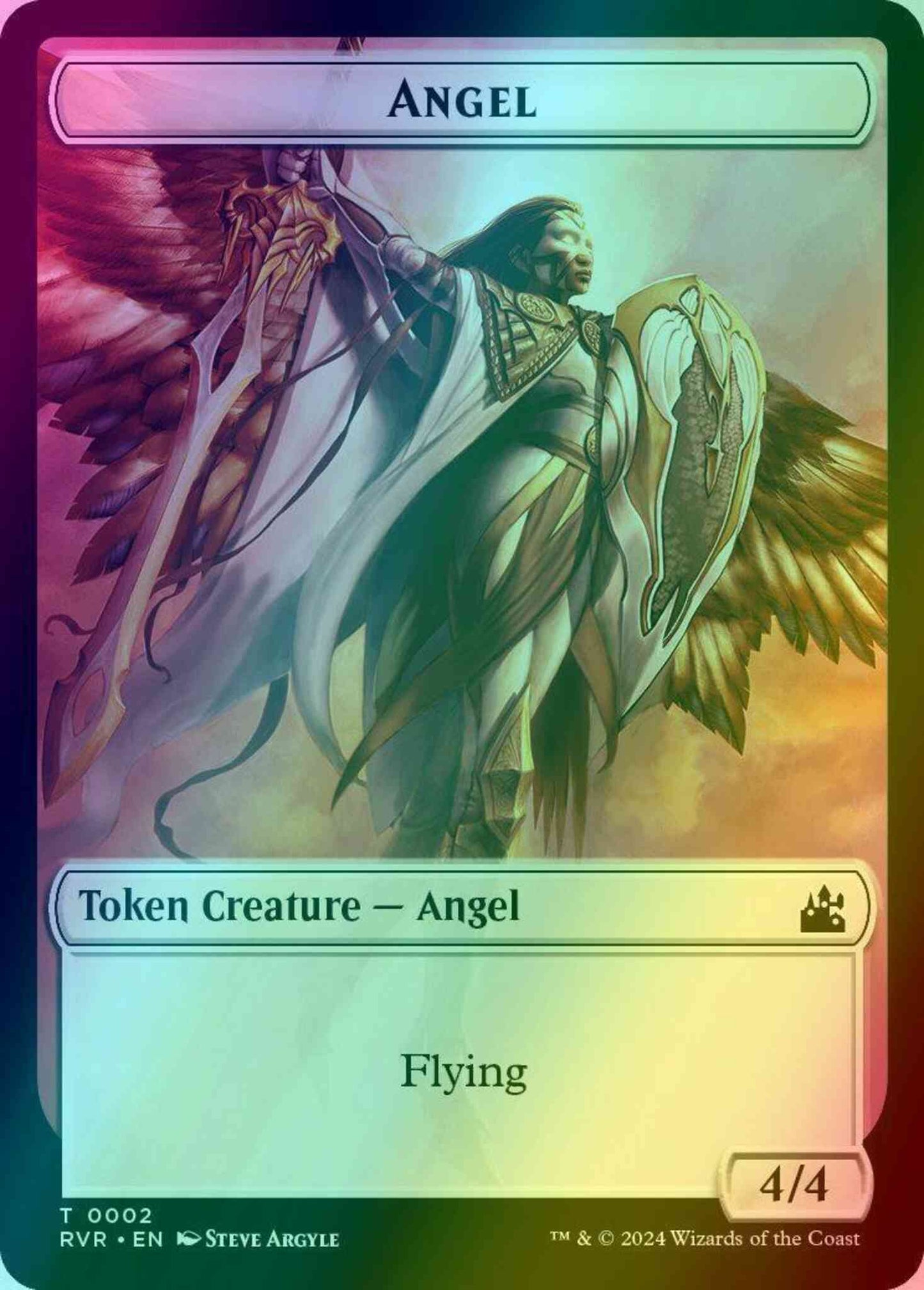 Angel Token (02) // Saproling Token (12) [Ravnica Remastered: Tokens] [Foil]