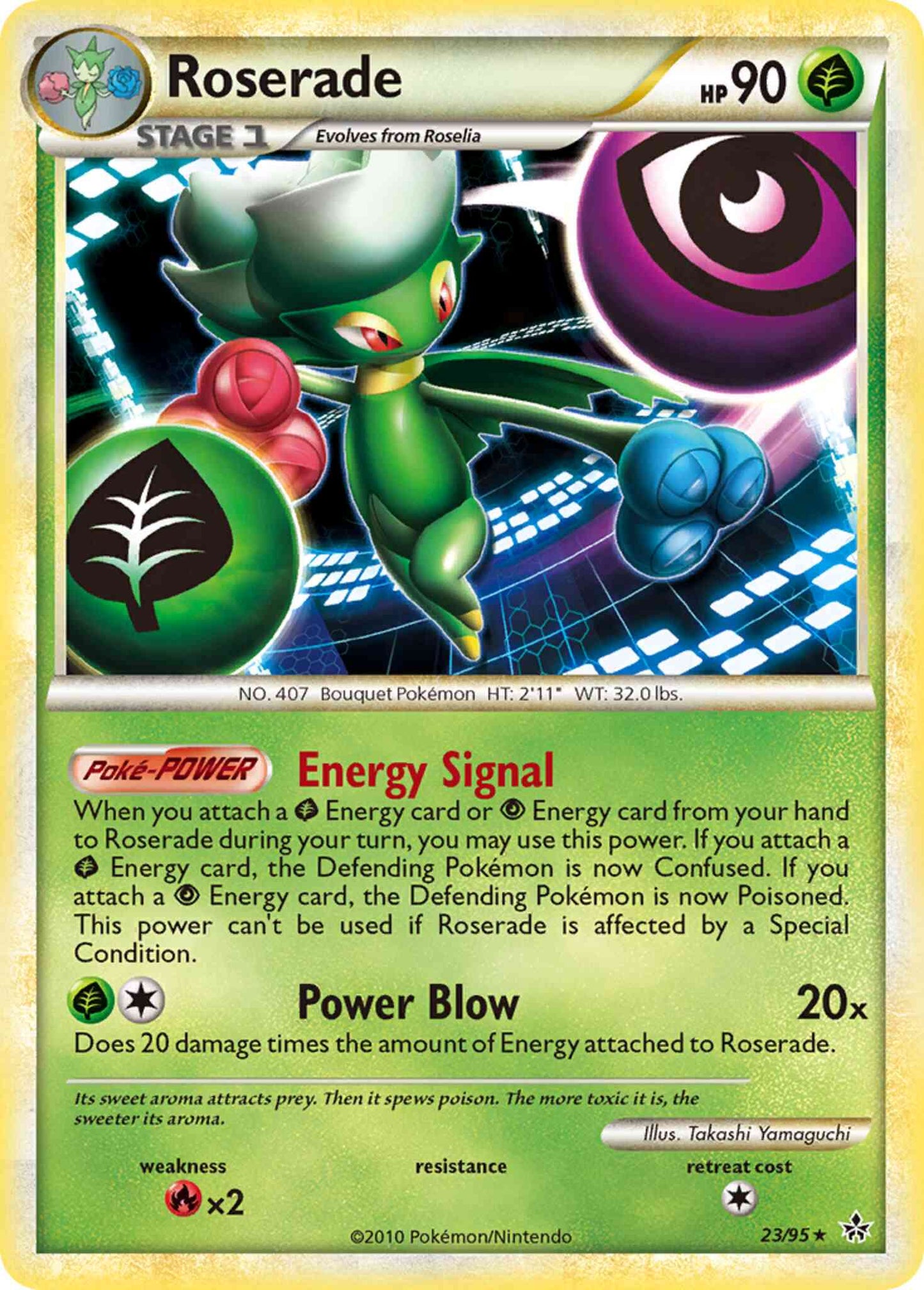 Roserade - 23/95 - Rare [hgss2-23] [Reverse Holo]