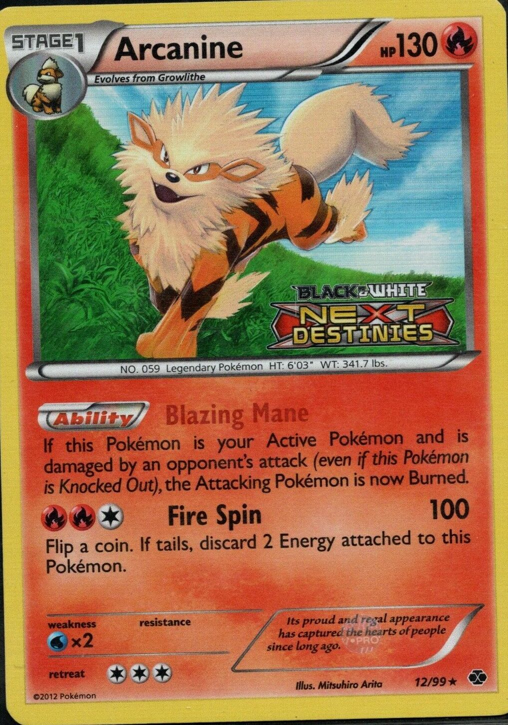 Arcanine - 12/99 - Next Destinies Stamp Prerelease Promo [Holo]
