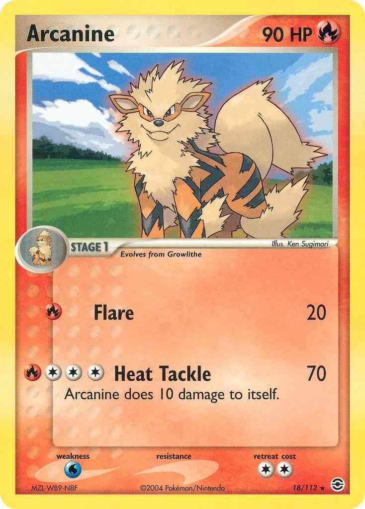 Arcanine - 18/112 - Rare [ex6-18] [Reverse Holo]