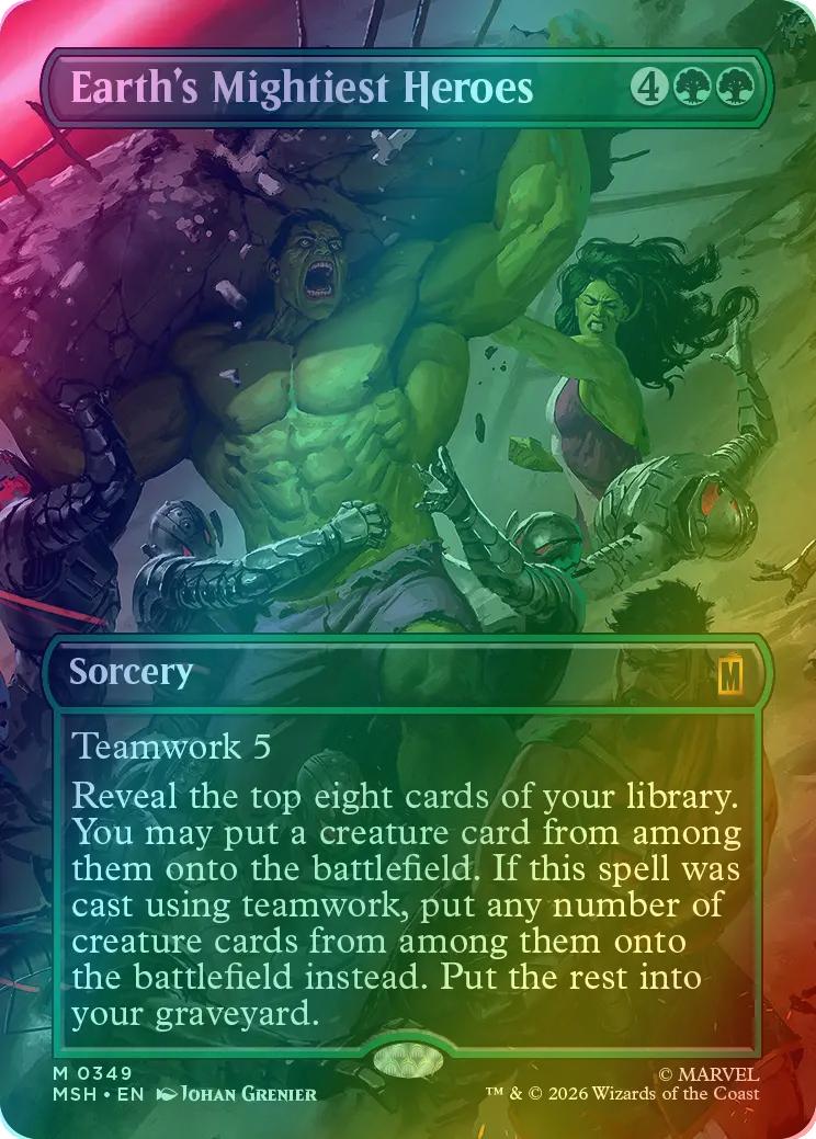 Earth's Mightiest Heroes [349] [Borderless] [Scene] [Marvel Super Heroes] [Foil]