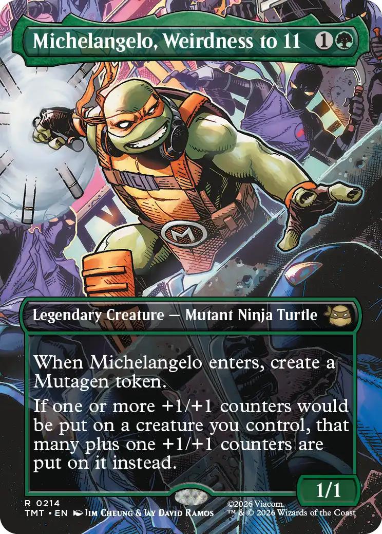 Michelangelo, Weirdness to 11 [214] [Borderless] [Scene] [Teenage Mutant Ninja Turtles] [Non-Foil]