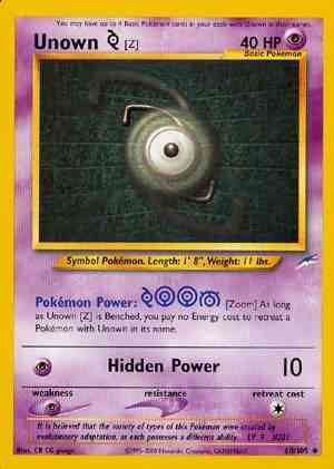 Unown - Unlimited [Z] - 60/105 - Uncommon - Unlimited [neo4U-60] [Non-Holo]