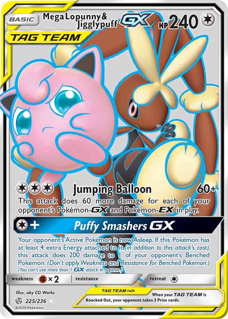 Mega Lopunny & Jigglypuff-GX - 225/236 - Rare Ultra [sm12-225] [Ultra]