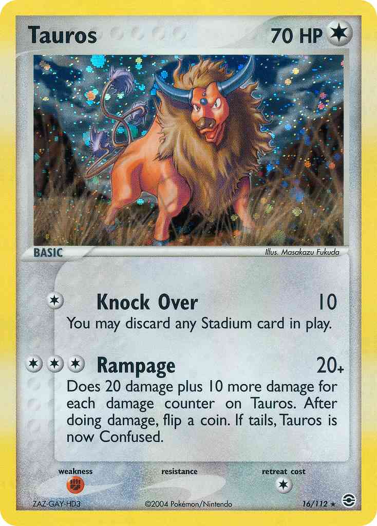 Tauros - 16/112 - Rare Holo [ex6-16] [Reverse Holo]