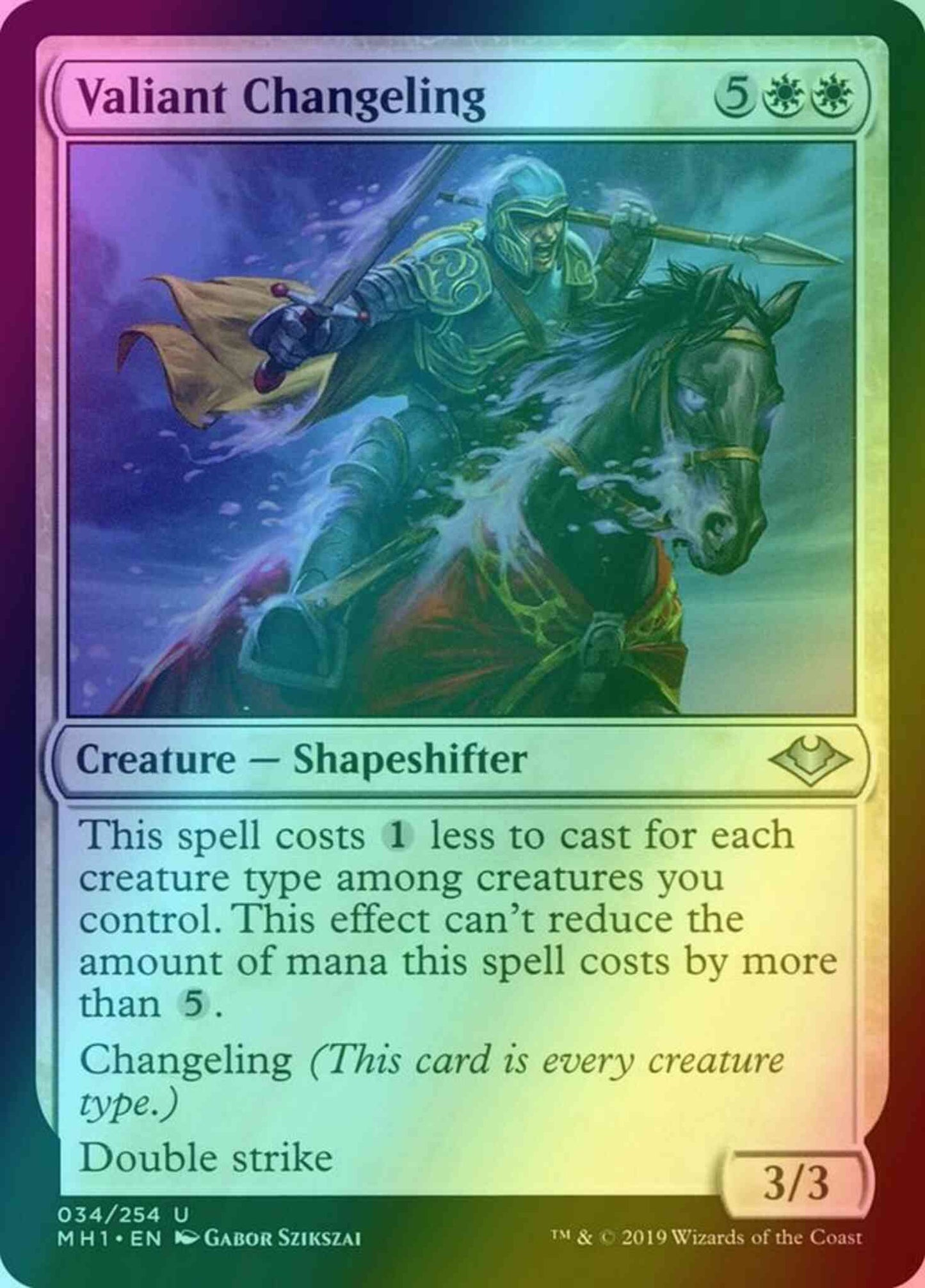Valiant Changeling [34] [Modern Horizons] [Foil]