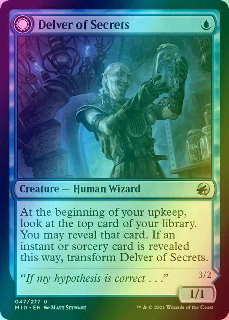 Delver of Secrets // Insectile Aberration [47] [Innistrad: Midnight Hunt] [Foil]