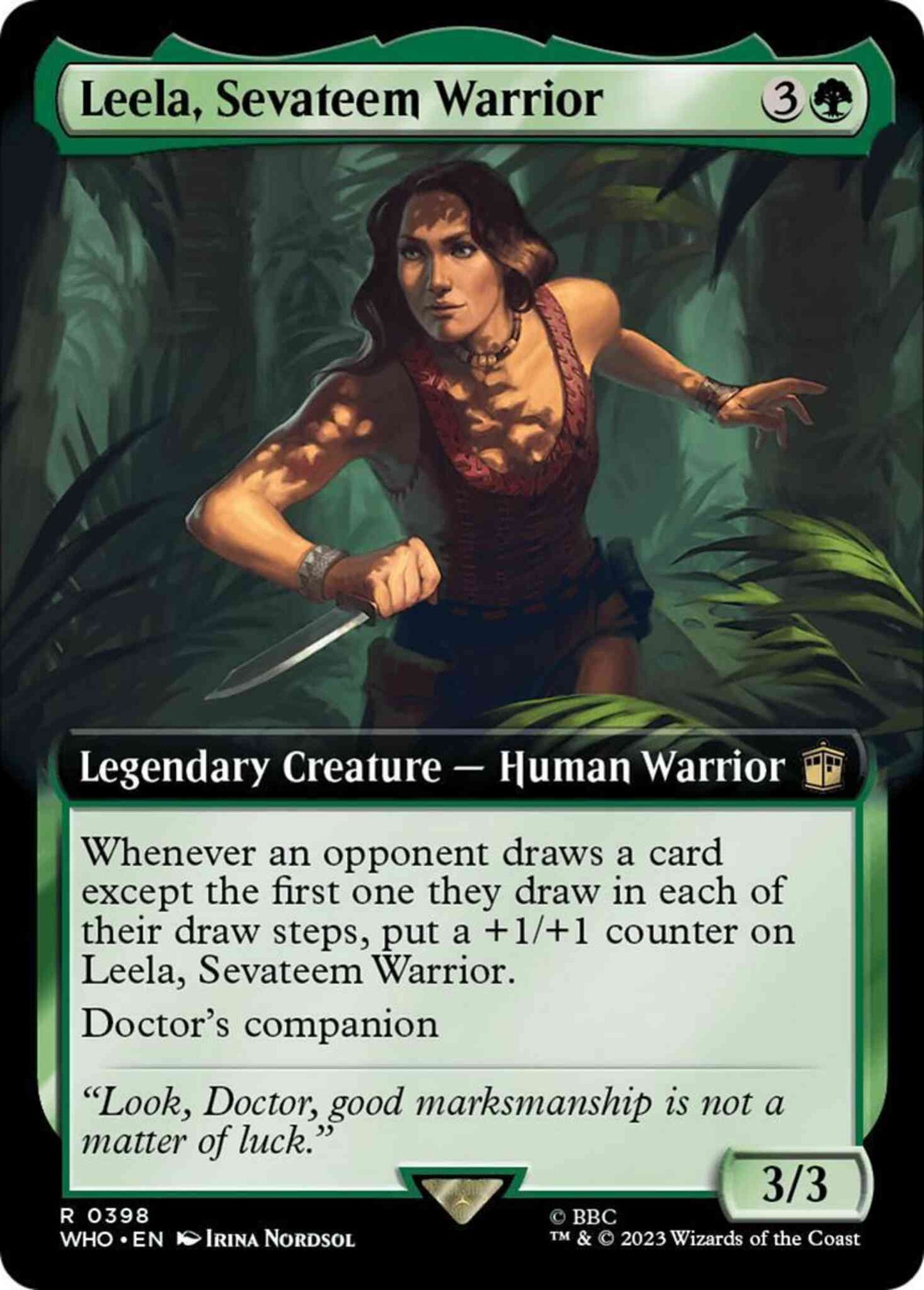 Leela, Sevateem Warrior [398] [Extended Art] [Universes Beyond: Doctor Who] [Non-Foil]
