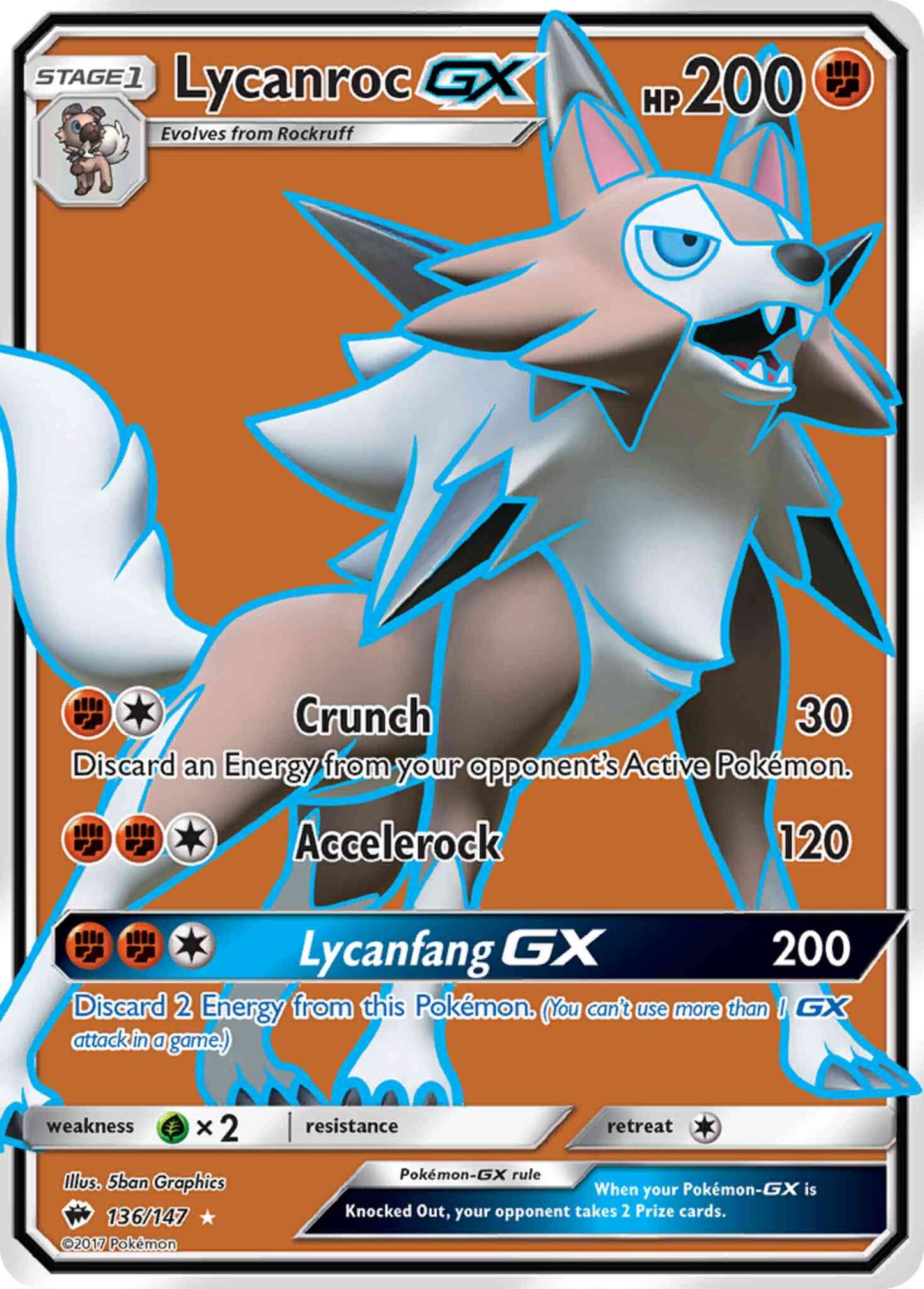 Lycanroc-GX - 136/147 - Rare Ultra [sm3-136] [Ultra]