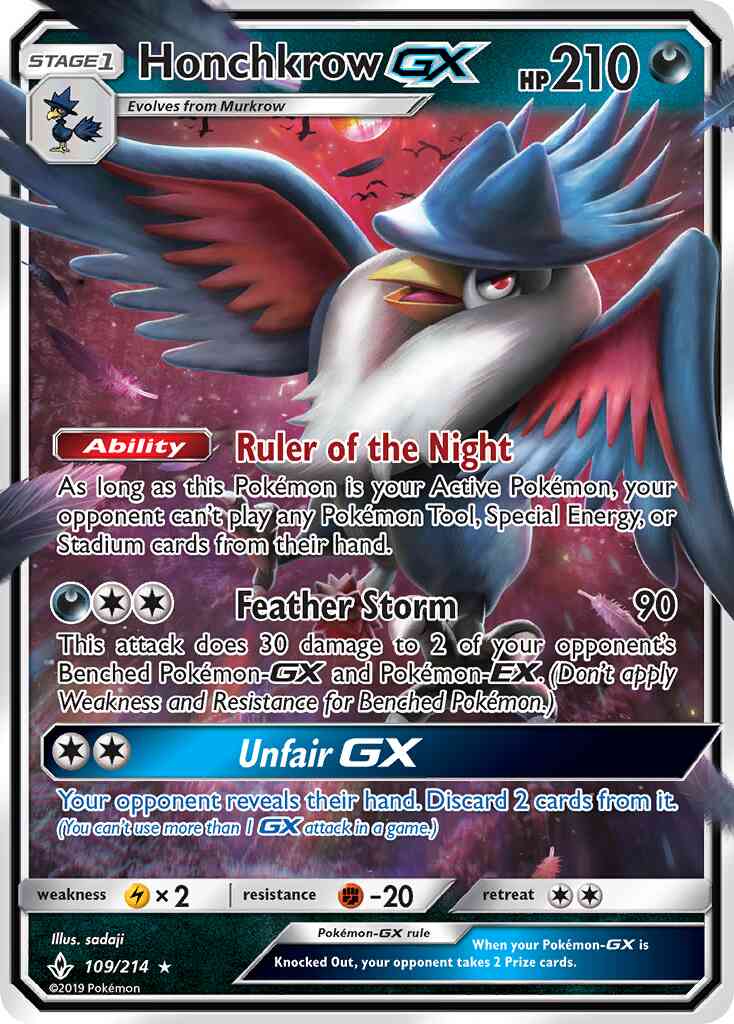 Honchkrow-GX - 109/214 - Rare Holo GX [sm10-109] [Ultra]