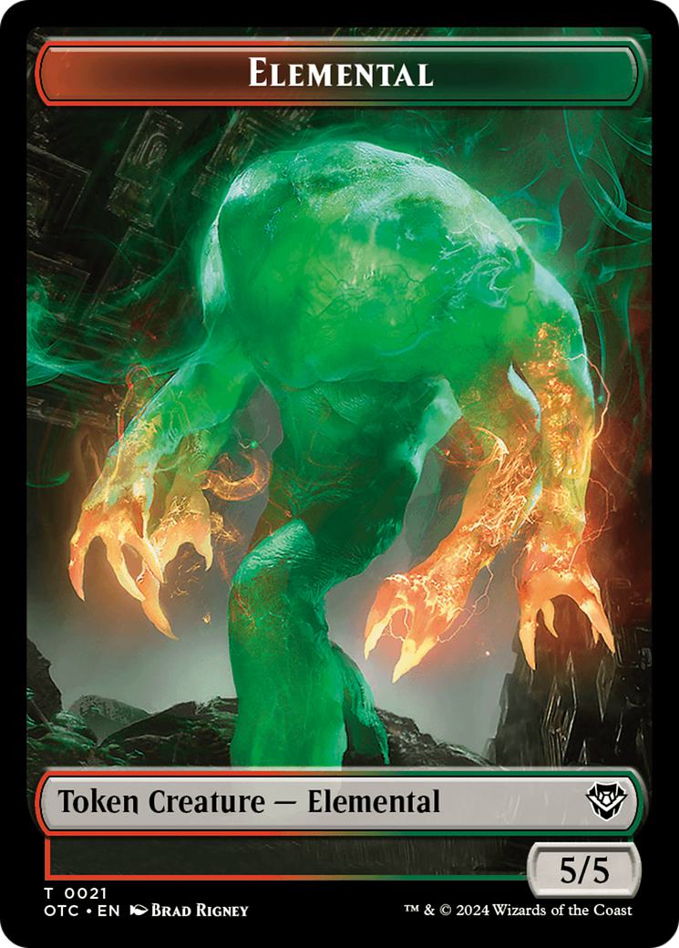 Angel Token (03) // Elemental Token (21) [Outlaws of Thunder Junction: Commander: Tokens] [Non-Foil]