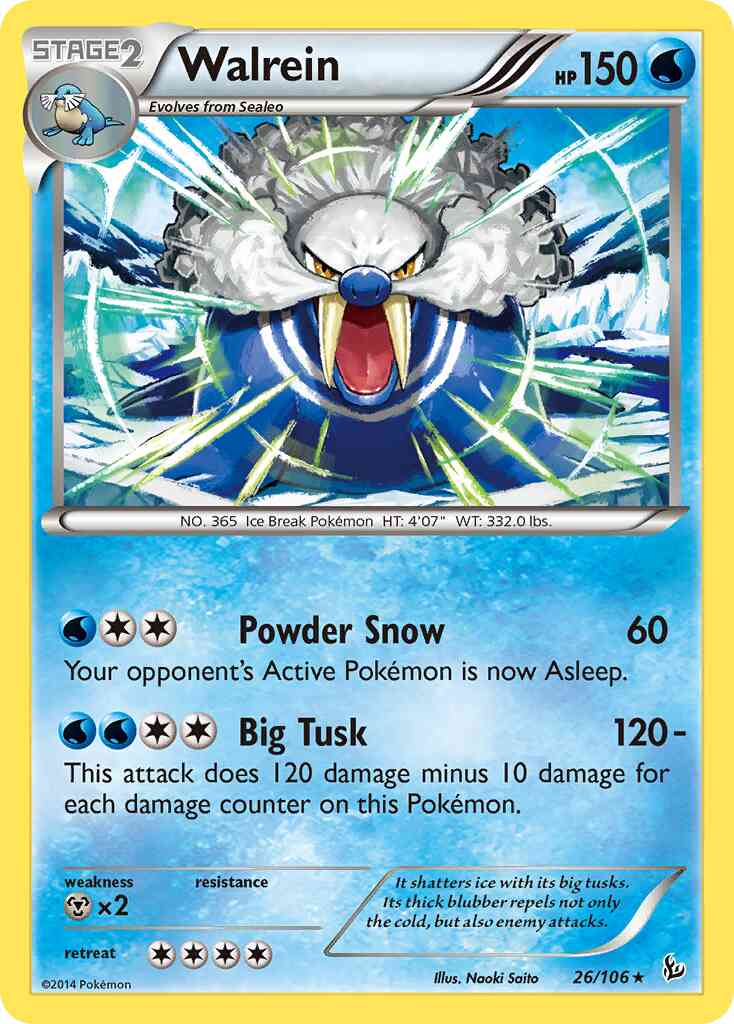 Walrein - 26/106 - Rare [xy2-26] [Non-Holo]