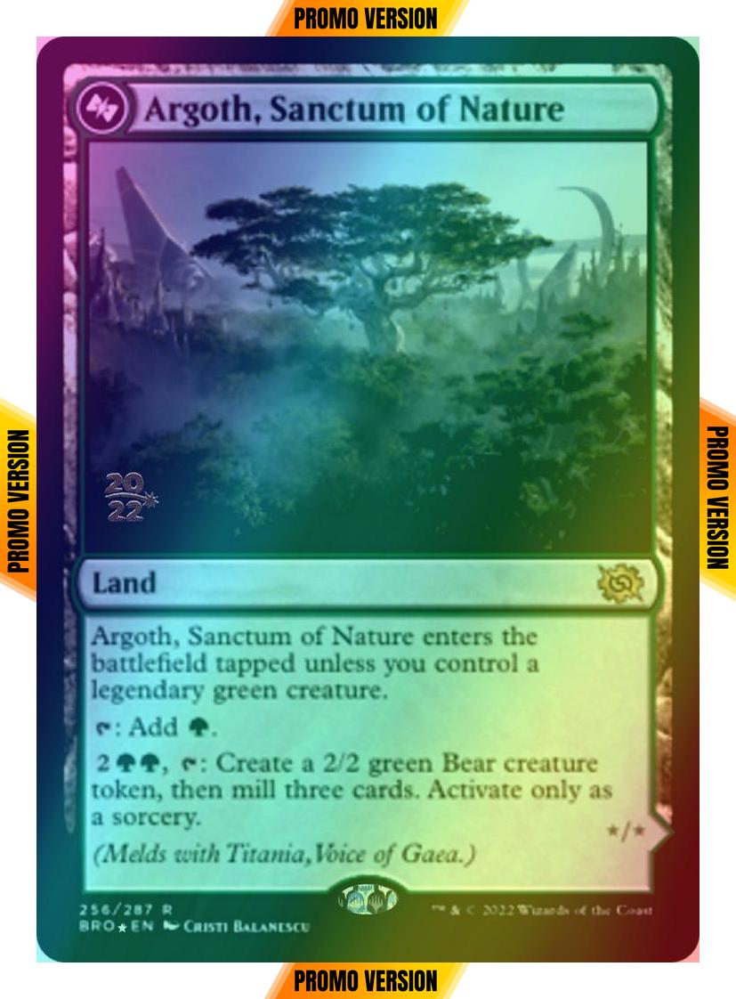 Argoth, Sanctum of Nature // Titania, Gaea Incarnate [256as] [Prerelease] [The Brothers' War: Promos] [Foil]