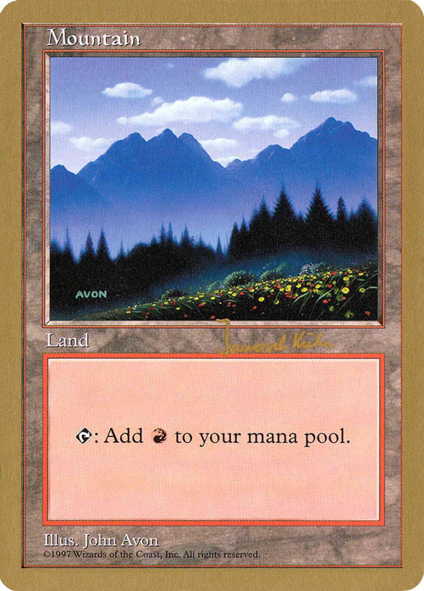 Mountain [jk445] [Janosch Kunn] [Yellow & Red Flowers] [World Championship Decks 1997] [Non-Foil]