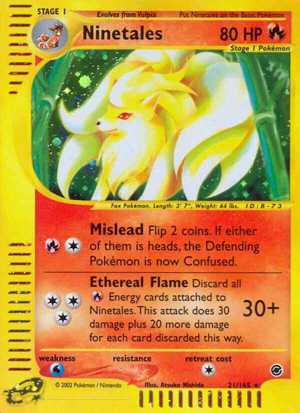 Ninetales - 21/165 - Rare [ecard1-21] [Reverse Holo]