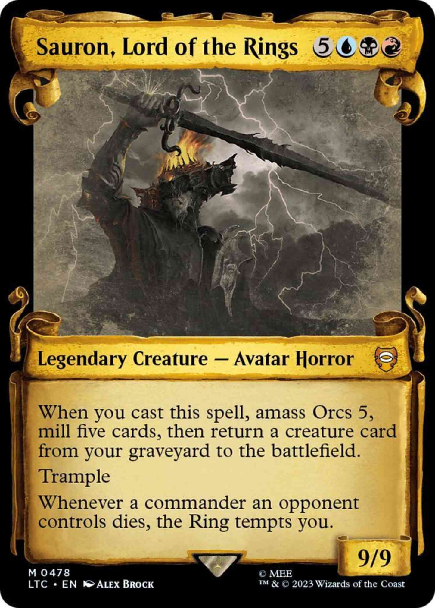 Sauron, Lord of the Rings [478] [Scrolls Showcase] [The Lord of the Rings: Tales of Middle-earth: Commander] [Non-Foil]