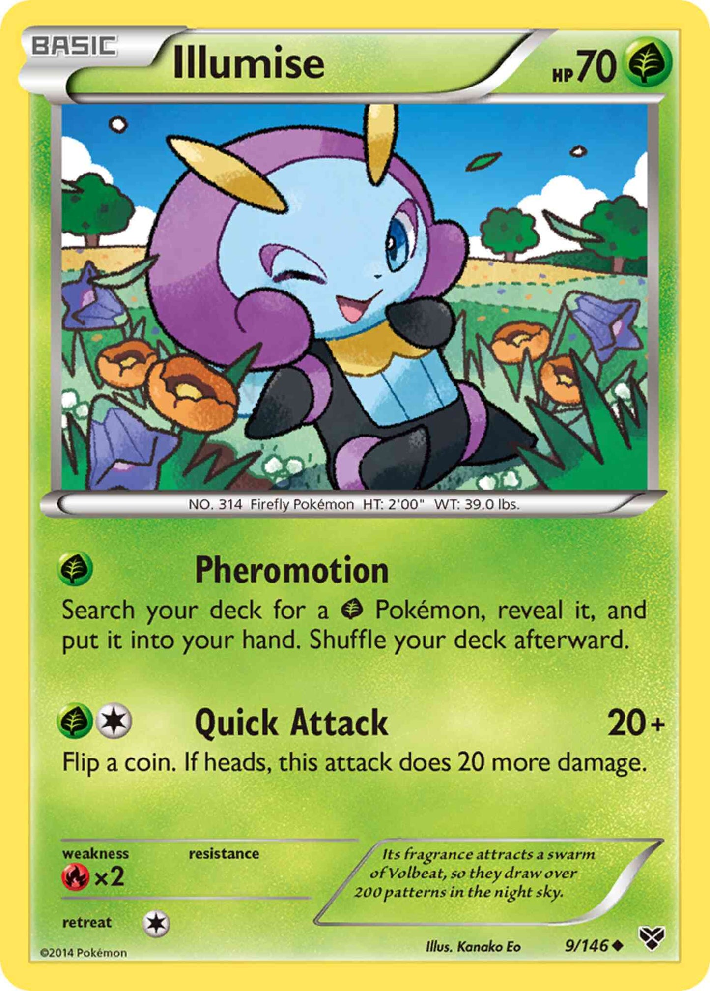 Illumise - 9/146 - Uncommon [xy1-9] [Reverse Holo]
