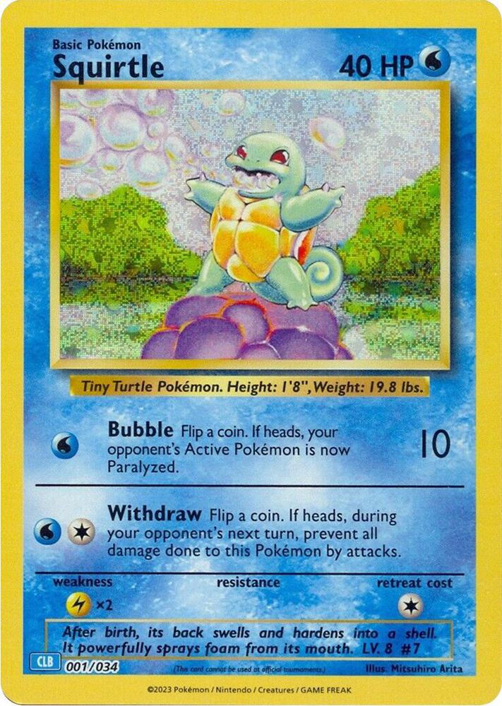 Squirtle - 001/034 - Promo - CLB [tcgc-CLB001] [Holo]