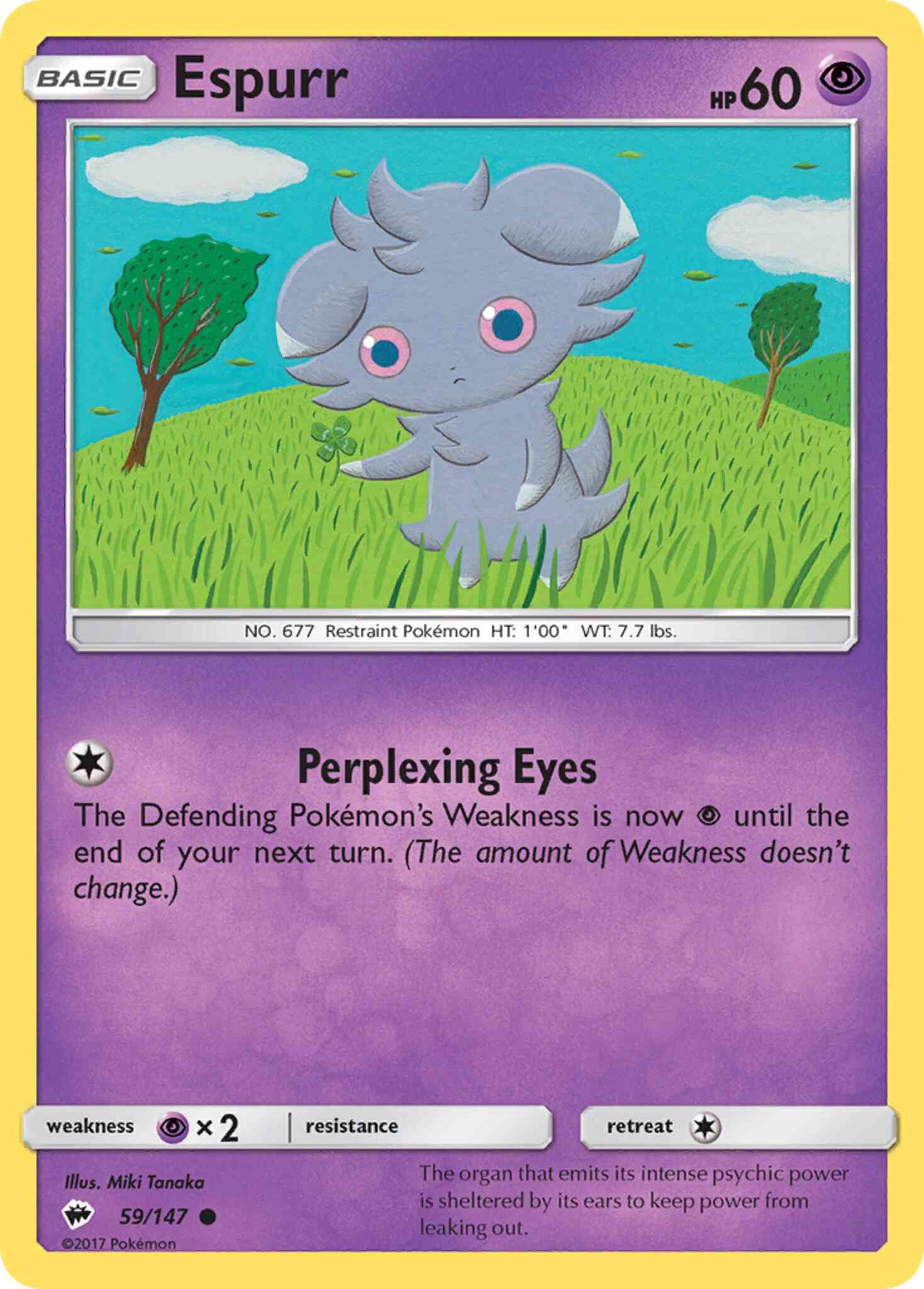 Espurr - 59/147 - Common [sm3-59] [Reverse Holo]