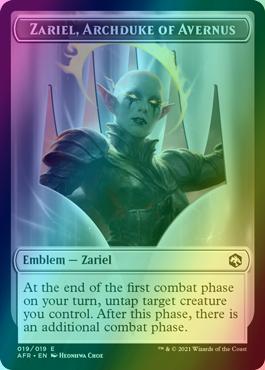 Wolf Token (14) // Zariel, Archduke of Avernus Emblem (19) [Adventures in the Forgotten Realms: Tokens] [Foil]