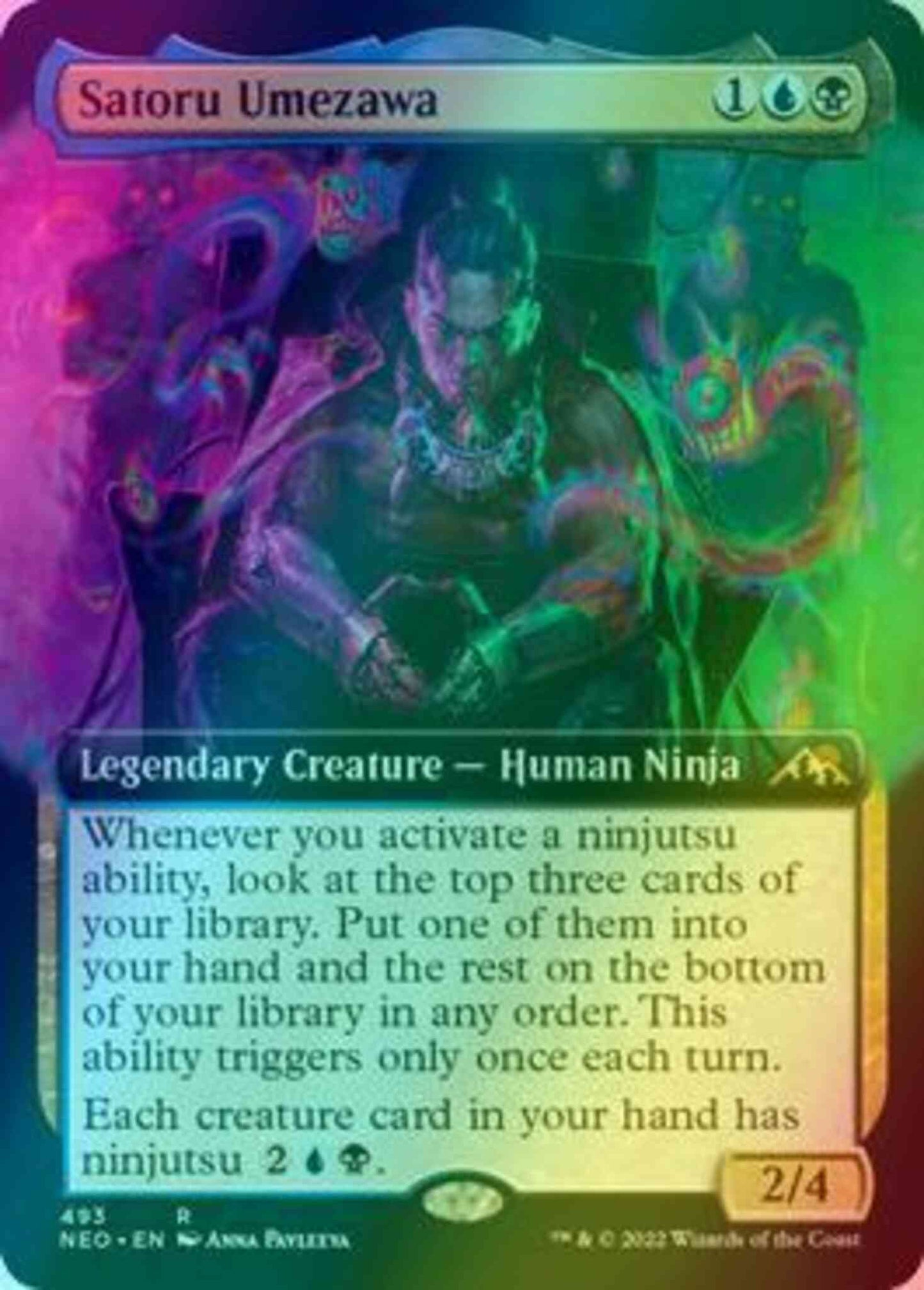 Satoru Umezawa [493] [Extended Art] [Kamigawa: Neon Dynasty] [Foil]