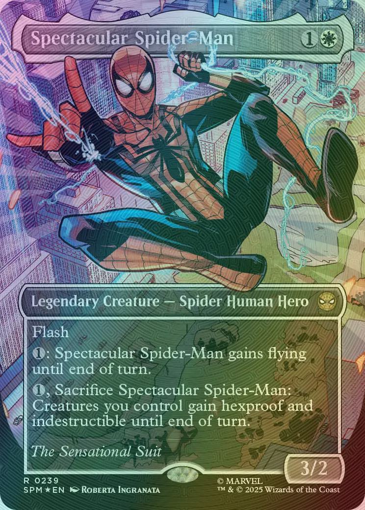 Spectacular Spider-Man [239] [Borderless] [Costume Change] [Sensational] [Marvel's Spider-Man] [Textured Foil]