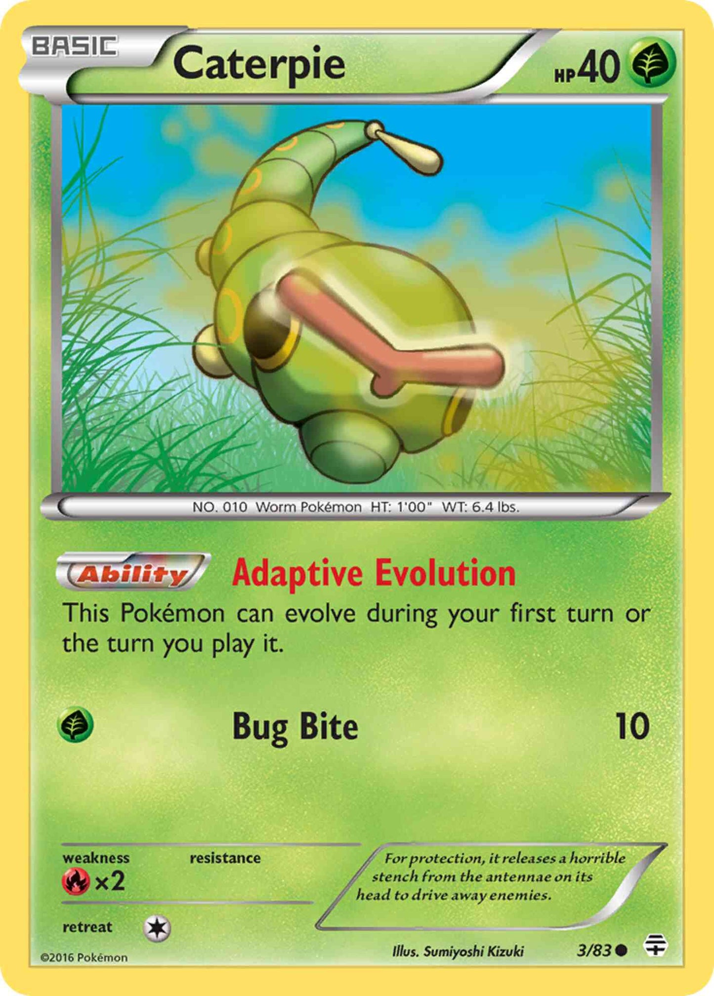 Caterpie - 3/83 - Common [g1-3] [Non-Holo]