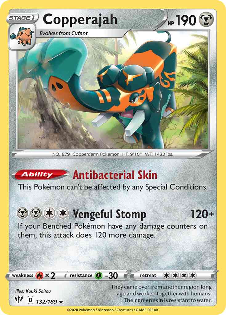 Copperajah - 132/189 - Rare Holo [swsh3-132] [Reverse Holo]
