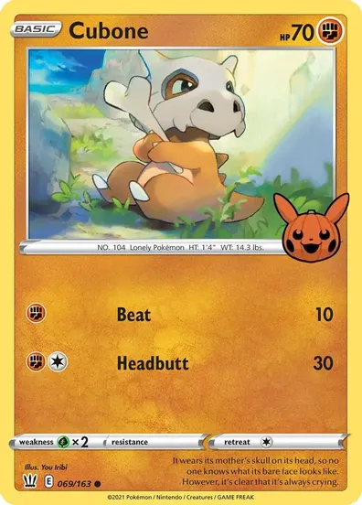 Cubone - 069/163 - Promo [Trick or Trade BOOster] [swsh5msp-069] [Non-Holo]