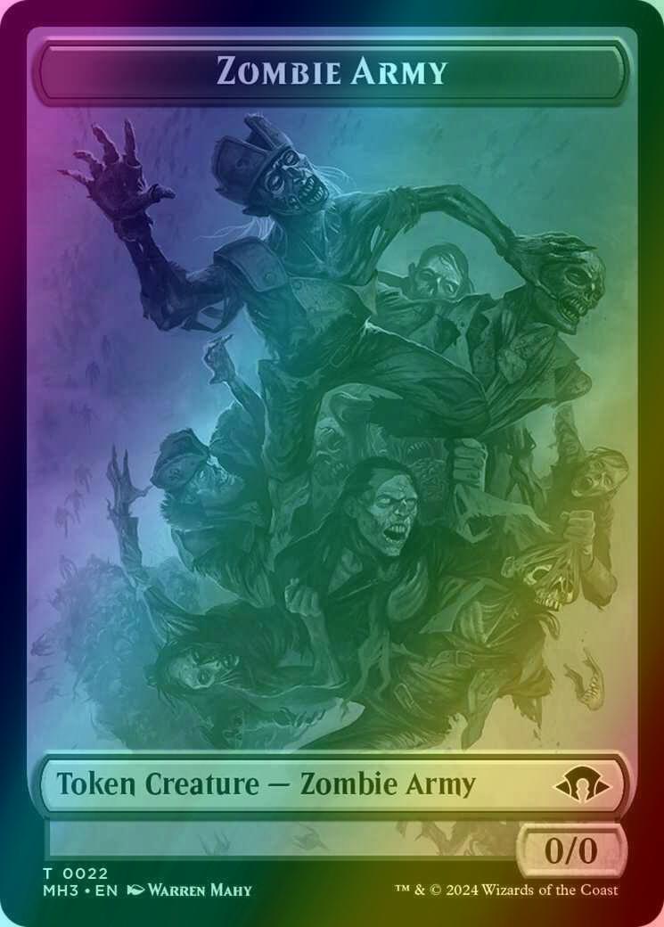 Phyrexian Germ Token (16) // Zombie Army Token (22) [Modern Horizons 3: Tokens] [Foil]