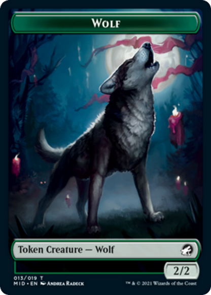 Clue Token (16) // Wolf Token (13) [MID/MID Set Symbol] [Challenger Deck 2022 Tokens] [Non-Foil]