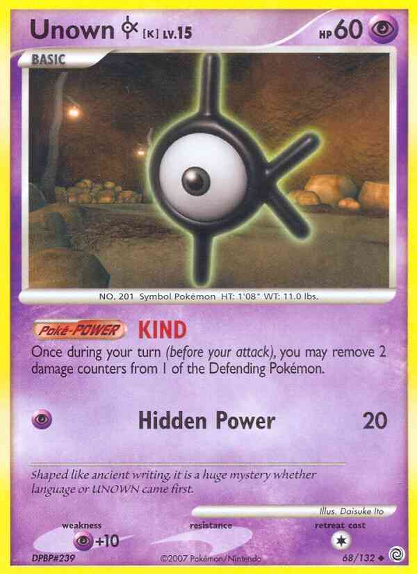 Unown K - 68/132 - Uncommon [dp3-68] [Non-Holo]